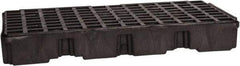 Eagle - 30 Gal Sump, 5,000 Lb Capacity, 2 Drum, Polyethylene Platform - 51-1/2" Long x 26-1/4" Wide x 6-1/2" High, Black, Low Profile, Vertical, Inline Drum Configuration - Top Tool & Supply