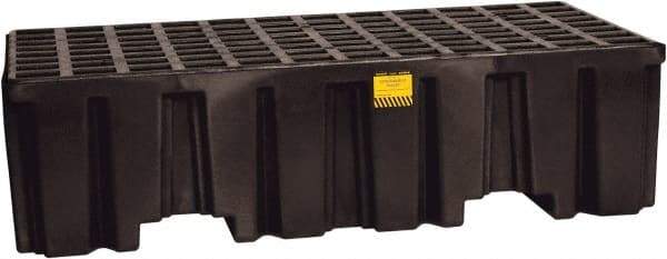 Eagle - 66 Gal Sump, 4,000 Lb Capacity, 2 Drum, Polyethylene Spill Deck or Pallet - 51" Long x 26-1/4" Wide x 13-3/4" High, Black, Liftable Fork, Vertical, 2 x 2 Drum Configuration - Top Tool & Supply