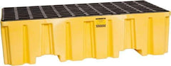 Eagle - 66 Gal Sump, 4,000 Lb Capacity, 2 Drum, Polyethylene Spill Deck or Pallet - 51" Long x 26-1/4" Wide x 13-3/4" High, Yellow, Liftable Fork, Vertical, 2 x 2 Drum Configuration - Top Tool & Supply