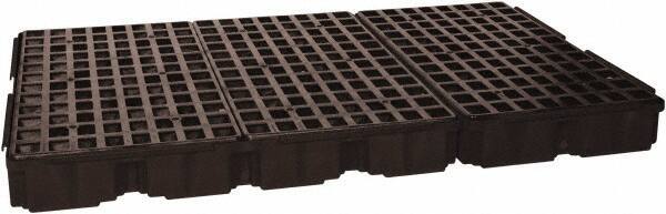 Eagle - 88 Gal Sump, 8,000 Lb Capacity, 6 Drum, Polyethylene Platform - 78.25" Long x 51-1/2" Wide x 6-1/2" High, Black, Drain Included, Low Profile, Vertical, 2 x 3 Drum Configuration - Top Tool & Supply