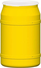 Eagle - 55 Gallon Yellow Cylindrical Polyethylene Open Head Drum - 36-3/8" High x 23" Diam - Top Tool & Supply