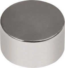 Mag-Mate - 3/4" Diam x 1/2" High Neodymium Rare Earth Magnet - 22 Lb Max Capacity, 180°F Max, Nickel Plated - Top Tool & Supply