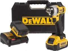 DeWALT - 3/8" Drive 20 Volt Mid-Handle Cordless Impact Wrench & Ratchet - 2,300 RPM, 0 to 2,700 BPM, 130 Ft/Lb Torque, 2 Lithium-Ion Batteries Included - Top Tool & Supply