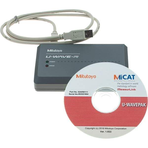 Mitutoyo - SPC U-Wave Receiver - Use with U-Wave Wireless System for SPC Data Transfer & Calipers - Top Tool & Supply