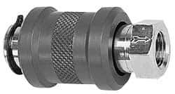 Legris - 1/8" Pipe, FBSPP x FBSPP, Nickel Plated Brass Standard Slide Valve - 230 Max psi, Anodized Aluminum Sleeve - Top Tool & Supply