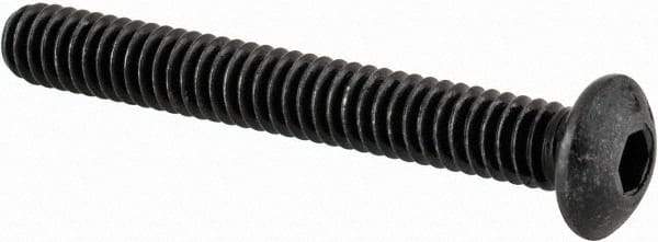 Value Collection - #5-40 UNC Hex Socket Drive, Button Screw - Alloy Steel, Black Oxide Finish, Fully Threaded, 1" Length Under Head - Top Tool & Supply