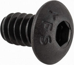 Value Collection - #10-24 UNC Hex Socket Drive, Button Screw - Alloy Steel, Black Oxide Finish, Fully Threaded, 5/16" Length Under Head - Top Tool & Supply