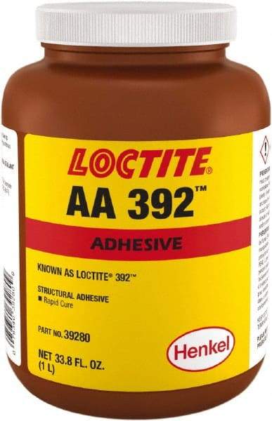 Loctite - 33.18 oz Bottle Two Part Acrylic Adhesive - 15 min Working Time, 2,500 psi Shear Strength - Top Tool & Supply