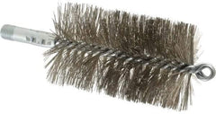 Schaefer Brush - 4-1/2" Brush Length, 2-3/4" Diam, Double Stem, Double Spiral Tube Brush - 7-1/4" Long, Stainless Steel, 1/4" NPSM Male Connection - Top Tool & Supply