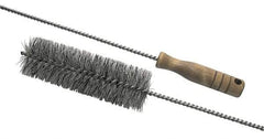 Schaefer Brush - 3" Diam, 6" Bristle Length, Boiler & Furnace Fiber Brush - Standard Wood Handle, 42" OAL - Top Tool & Supply