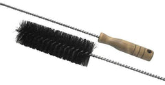 Schaefer Brush - 3" Diam, 6" Bristle Length, Boiler & Furnace Fiber & Hair Brush - Standard Wood Handle, 27" OAL - Top Tool & Supply