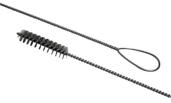 Schaefer Brush - 1" Diam, 4" Bristle Length, Boiler & Furnace Stainless Steel Brush - Wire Loop Handle, 42" OAL - Top Tool & Supply