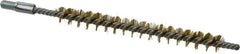 Schaefer Brush - 3" Brush Length, 5/16" Diam, Double Stem, Single Spiral Tube Brush - 4-1/2" Long, Brass, 8-32 Male Connection - Top Tool & Supply