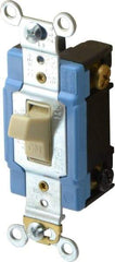 Cooper Wiring Devices - 2 Pole, 120 to 277 VAC, 15 Amp, Industrial Grade, Toggle, Wall and Dimmer Light Switch - 1.3 Inch Wide x 4.19 Inch High, Fluorescent - Top Tool & Supply