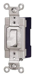 Cooper Wiring Devices - 3 Pole, 120 to 277 VAC, 15 Amp, Industrial Grade, Toggle, Wall and Dimmer Light Switch - 1.31 Inch Wide x 3.28 Inch High - Top Tool & Supply