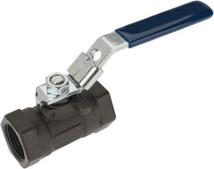 NIBCO - 1" Pipe, Reduced Port, Carbon Steel Standard Ball Valve - 1 Piece, Inline - One Way Flow, FNPT x FNPT Ends, Locking Lever Handle, 2,000 WOG - Top Tool & Supply