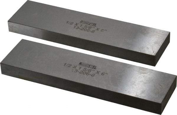 SPI - 6" Long x 1-5/8" High x 1/2" Thick, Steel Parallel - 0.0003" & 0.002" Parallelism, Sold as Matched Pair - Top Tool & Supply