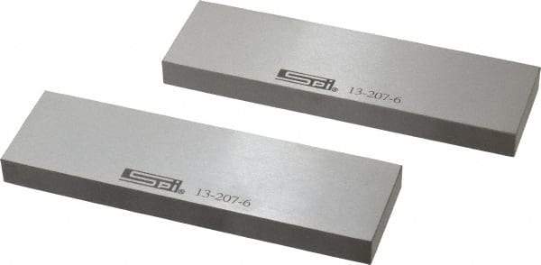 SPI - 6" Long x 1-3/4" High x 1/2" Thick, Steel Parallel - 0.0003" & 0.002" Parallelism, Sold as Matched Pair - Top Tool & Supply