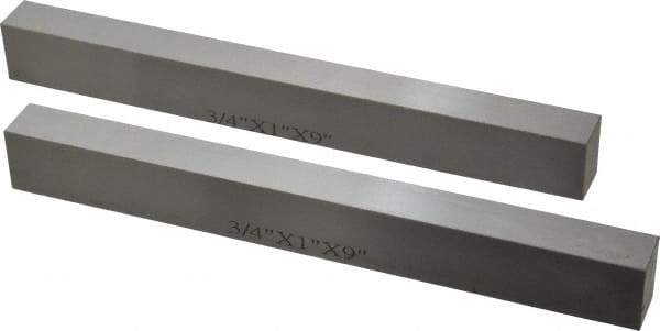 SPI - 9" Long x 1" High x 3/4" Thick, Steel Parallel - 0.0003" & 0.002" Parallelism, Sold as Matched Pair - Top Tool & Supply