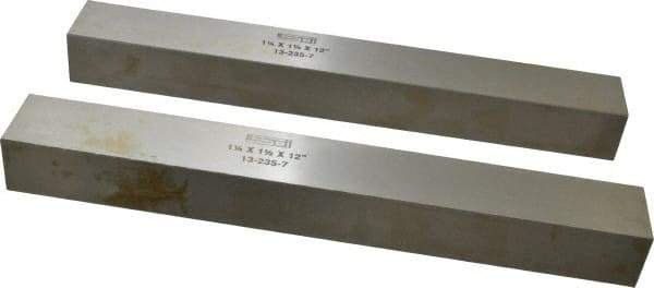 SPI - 12" Long x 1-1/2" High x 1-1/4" Thick, Steel Parallel - 0.0003" & 0.002" Parallelism, Sold as Matched Pair - Top Tool & Supply