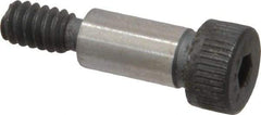 Made in USA - 1/4" Shoulder Diam x 1/2" Shoulder Length, #10-24 UNC, Hex Socket Shoulder Screw - 8 Alloy Steel, 0.357 to 3/8" Head Diam - Top Tool & Supply