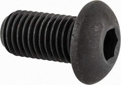 Made in USA - 5/16-24 UNF Hex Socket Drive, Button Screw - Alloy Steel, Black Oxide Finish, Fully Threaded, 5/8" Length Under Head - Top Tool & Supply