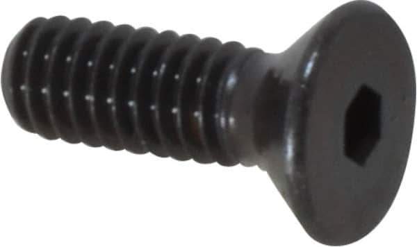 Made in USA - #8-32 UNC Hex Socket Drive, 82° Flat Screw - Alloy Steel, Black Oxide Finish, Fully Threaded, 1/2" OAL - Top Tool & Supply