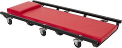 Value Collection - 330 Lb Capacity, 6 Wheel Creeper with Fixed Headrest - Steel, 37" Long x 4.55" High x 17" Wide - Top Tool & Supply