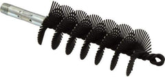 Schaefer Brush - 4-1/2" Scraper Length, 2" Diam, Flat Wire Single Spiral Flue Scraper - 7-3/4" Long, Tempered Steel Wire, 1/4" NPSM Male Connection - Top Tool & Supply