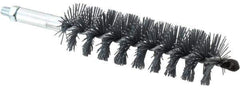 Schaefer Brush - 4" Brush Length, 1-1/4" Diam, Single Stem, Single Spiral Tube Brush - 6-1/4" Long, Silicone Carbide Impregnated Nylon, 1/4-28 Male Connection - Top Tool & Supply