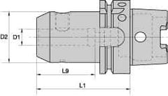 Kennametal - HSK80A Taper Shank 1/2" Hole End Mill Holder/Adapter - 35mm Nose Diam, 3-1/4" Projection, Through-Spindle Coolant - Exact Industrial Supply