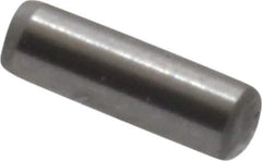 Made in USA - 1/16" Diam x 3/16" Pin Length Grade 8 Alloy Steel Standard Dowel Pin - Bright Finish, 1 Beveled & 1 Rounded End - Top Tool & Supply