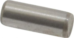 Made in USA - 3/32" Diam x 1/4" Pin Length Grade 8 Alloy Steel Standard Dowel Pin - Bright Finish, 1 Beveled & 1 Rounded End - Top Tool & Supply