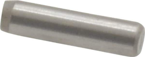 Made in USA - 3/32" Diam x 3/8" Pin Length Grade 8 Alloy Steel Standard Dowel Pin - Bright Finish, 1 Beveled & 1 Rounded End - Top Tool & Supply