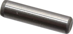 Made in USA - 1/8" Diam x 1/2" Pin Length Grade 8 Alloy Steel Standard Dowel Pin - Bright Finish, C 47-58 & C 60 (Surface) Hardness, 1,840 Lb (Single Shear), 3,680 Lb (Double Shear) Breaking Strength, 1 Beveled & 1 Rounded End - Top Tool & Supply