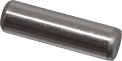 Made in USA - 1/4" Diam x 7/8" Pin Length Grade 8 Alloy Steel Standard Dowel Pin - Bright Finish, C 47-58 & C 60 (Surface) Hardness, 14,720 Lb (Double Shear), 7,360 Lb (Single Shear) Breaking Strength, 1 Beveled & 1 Rounded End - Top Tool & Supply