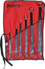 Proto - 7 Piece, 5/16" x 3/8" to 1-1/16" x 1-1/8", 12 Point Box End Wrench Set - Inch Measurement Standard, Full Polish Finish, Comes in Nylon Roll - Top Tool & Supply