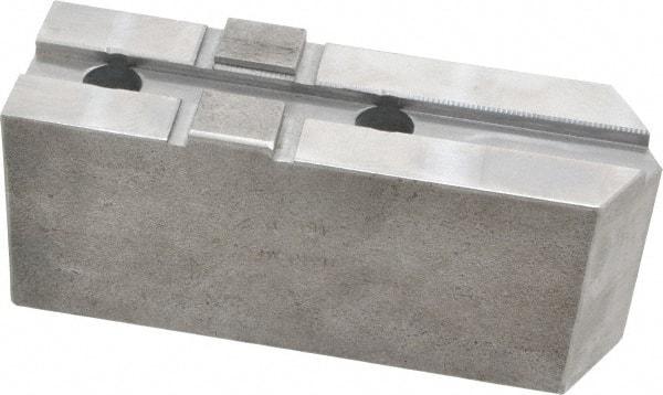 H & R Manufacturing - Tongue & Groove Attachment, Square Soft Lathe Chuck Jaw - Steel, 2-1/2" Btw Mount Hole Ctrs, 5-3/4" Long x 1-3/4" Wide x 2-3/8" High, 1/2" Groove - Top Tool & Supply