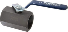 NIBCO - 2" Pipe, Carbon Steel Standard Ball Valve - 1 Piece, Inline - One Way Flow, FNPT x FNPT Ends, Lever Handle, 1,500 WOG - Top Tool & Supply