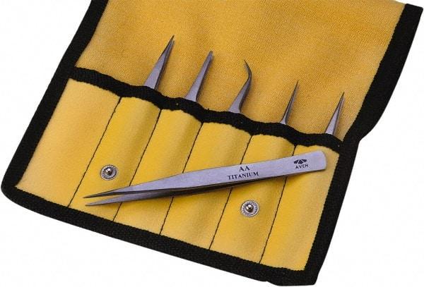 Aven - Titanium Bonded Tweezer Set - 1 Piece - Top Tool & Supply