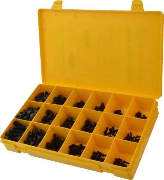 Made in USA - 360 Piece Acetal Resin Socket Head Cap Screws - #4-40 to 5/16-18 Thread - Top Tool & Supply