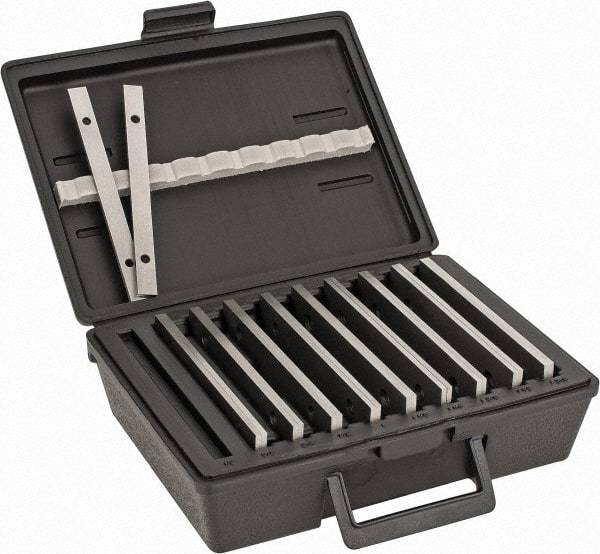 Fowler - 20 Piece, 6 Inch Long Steel Parallel Set - 1/2 to 1-5/8 Inch High, 1/8 to 1/8 Inch Thick, 50 RC Hardness, Sold as 10 Pair - Top Tool & Supply