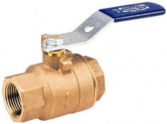 NIBCO - 3" Pipe, Standard Port, Bronze UL Listed Ball Valve - 2 Piece, Inline - One Way Flow, FNPT x FNPT Ends, Lever Handle, 600 WOG, 150 WSP - Top Tool & Supply