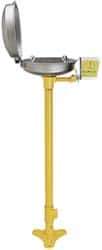 Bradley - Pedestal Mount, Stainless Steel Bowl, Eyewash Station - 1/2" Inlet, 30 psi Flow, 0.4 GPM Flow Rate - Top Tool & Supply