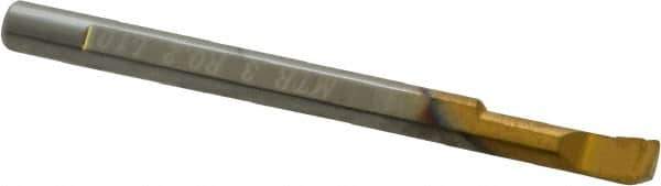 Carmex - 0.12" Min Bore Diam, 0.39" Max Bore Depth, 3mm Shank Diam, Boring Bar - 0.008" Corner Radius, Right Hand Cut, Solid Carbide, Bright Finish - Exact Industrial Supply