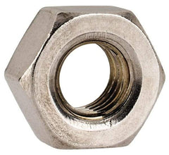 Value Collection - 1/4-28 UNF Stainless Steel Right Hand Hex Nut - 7/16" Across Flats, 3/16" High, Uncoated - Top Tool & Supply