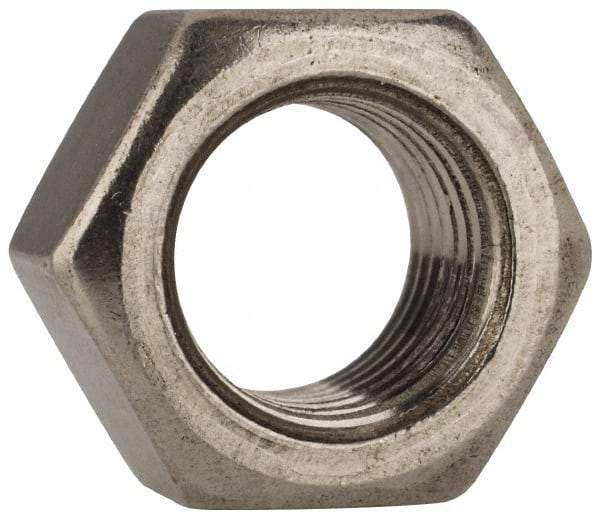 Value Collection - 3/8-24 UNF Stainless Steel Right Hand Hex Nut - 9/16" Across Flats, 21/64" High, Uncoated - Top Tool & Supply