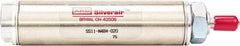 ARO/Ingersoll-Rand - 2" Stroke x 1-1/16" Bore Single Acting Air Cylinder - 1/8 Port, 5/16-24 Rod Thread, 200 Max psi, -40 to 160°F - Top Tool & Supply