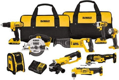 DeWALT - 20 Volt Cordless Tool Combination Kit - Includes 1/2" Compact Drill/Driver, 1/4" Impact Driver, Cut-off Tool/Grinder, Reciprocating Saw, 6-1/2 Circular Saw, LED Worklight & Bluetooth Speaker, Lithium-Ion Battery Included - Top Tool & Supply