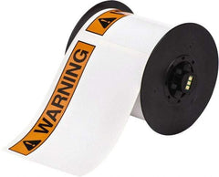 Brady - 6" Wide x 6" Long, Orange & Black on White Vinyl Tape - For BBP30 Label Printer, BBP33 Label Printer, BBP35 Multicolor Sign & Label Printer, BBP37 Color & Cut Sign & Label Printer, BradyPrinter S3100, BBP31 Sign & Label Printer - Top Tool & Supply